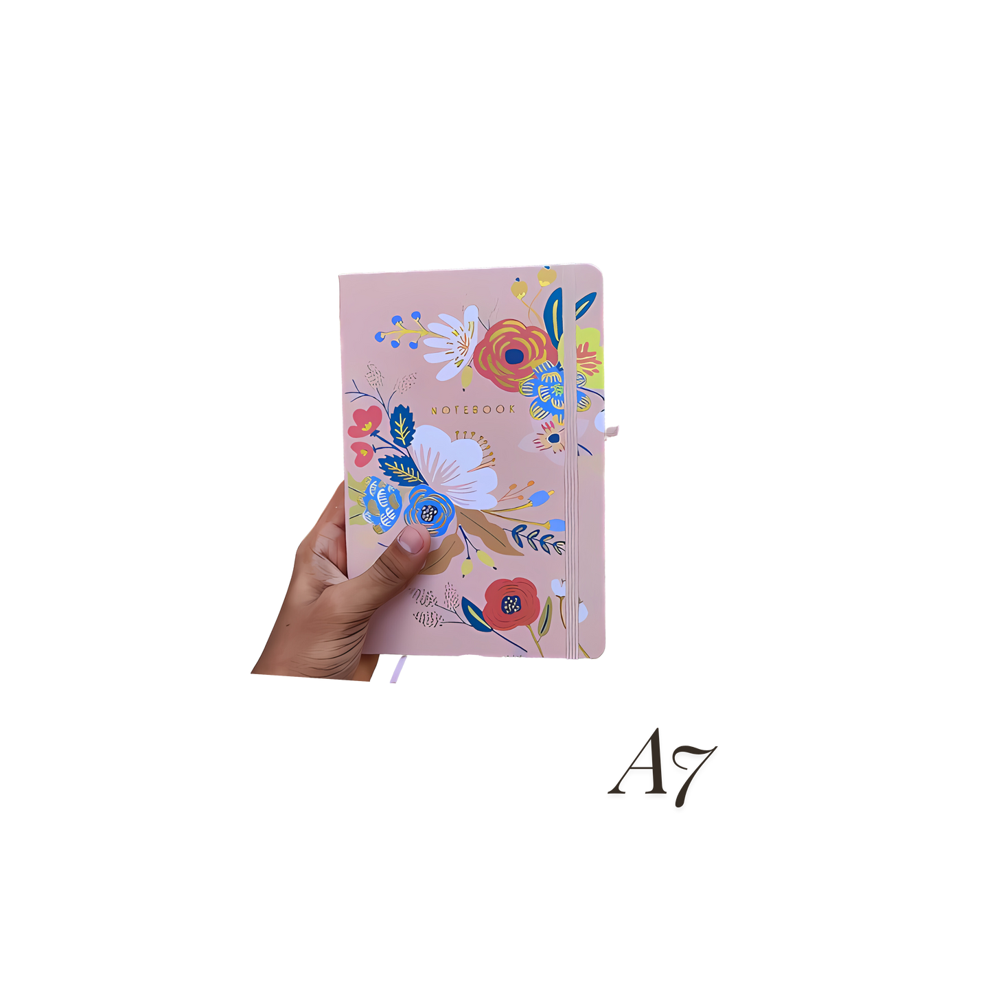 Printed Floral Notebook - Peach