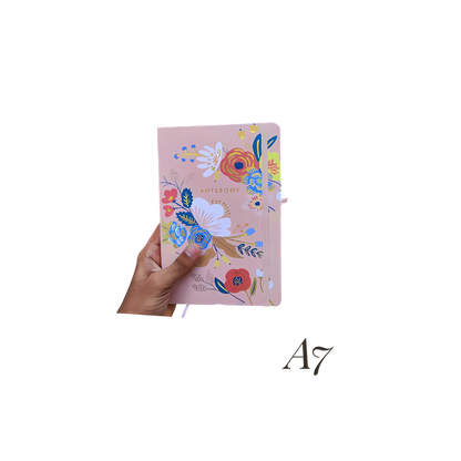 Printed Floral Notebook - Peach