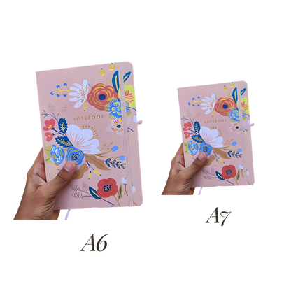 Printed Floral Notebook - Peach