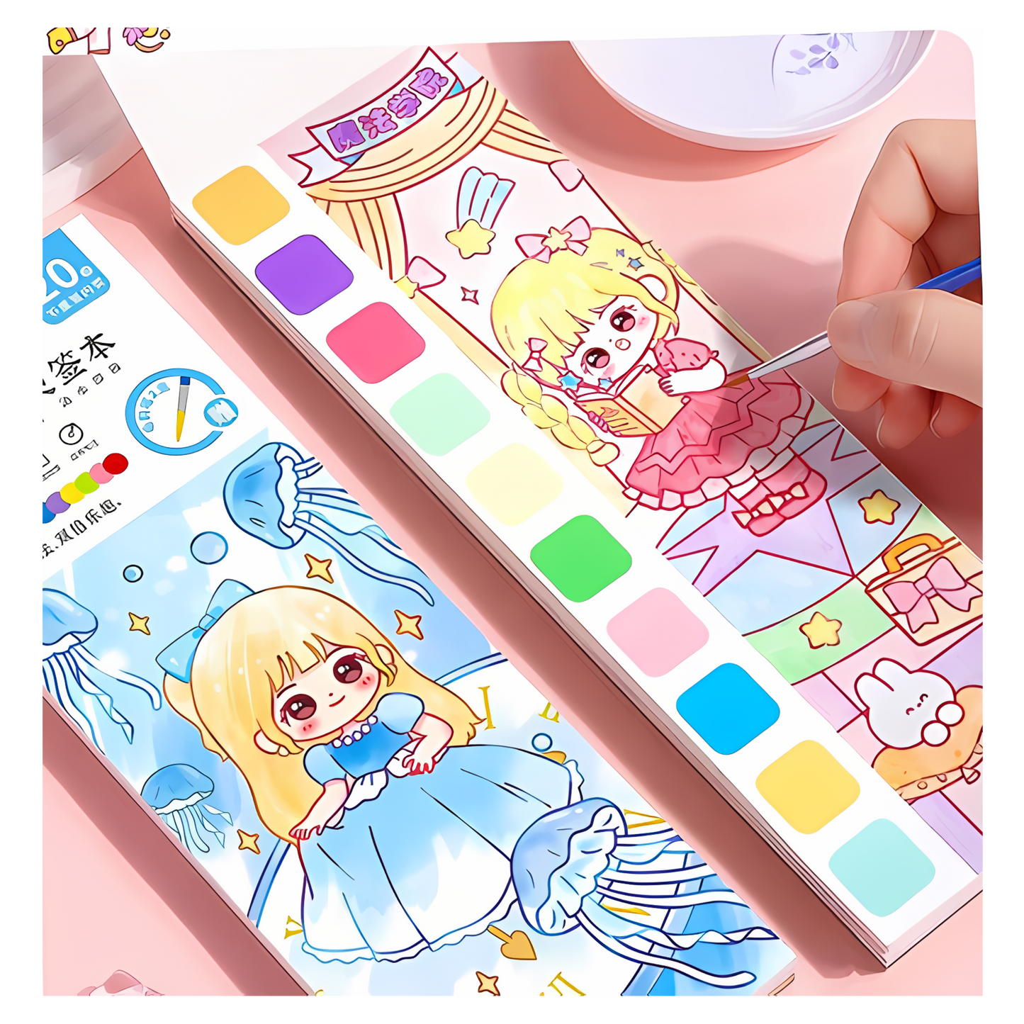 Scratch and Water Colouring Notebook - Princess