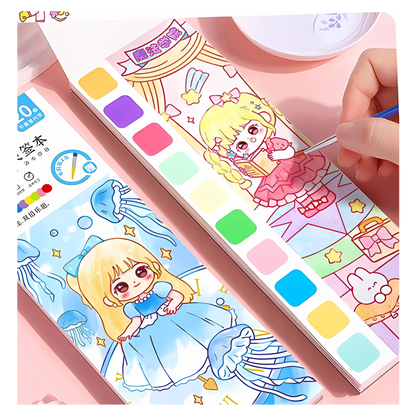 Scratch and Water Colouring Notebook - Princess